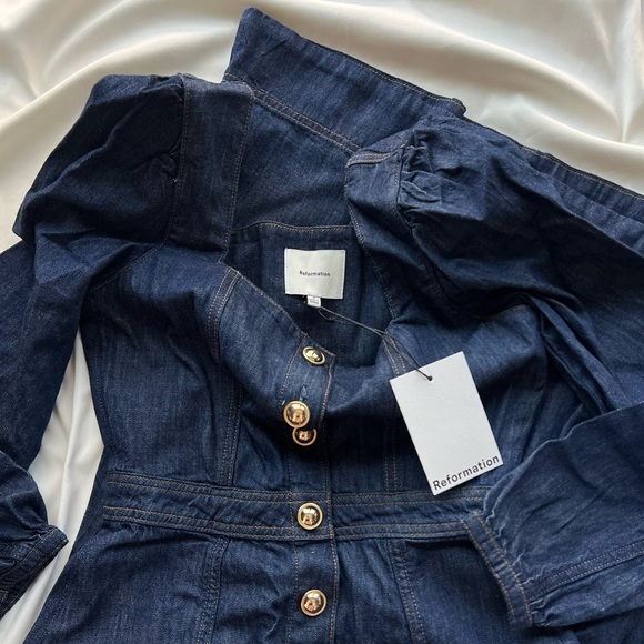 NWT REFORMATION Celeste Denim Maxi Dress 🍸🚕 - Picture 5 of 6